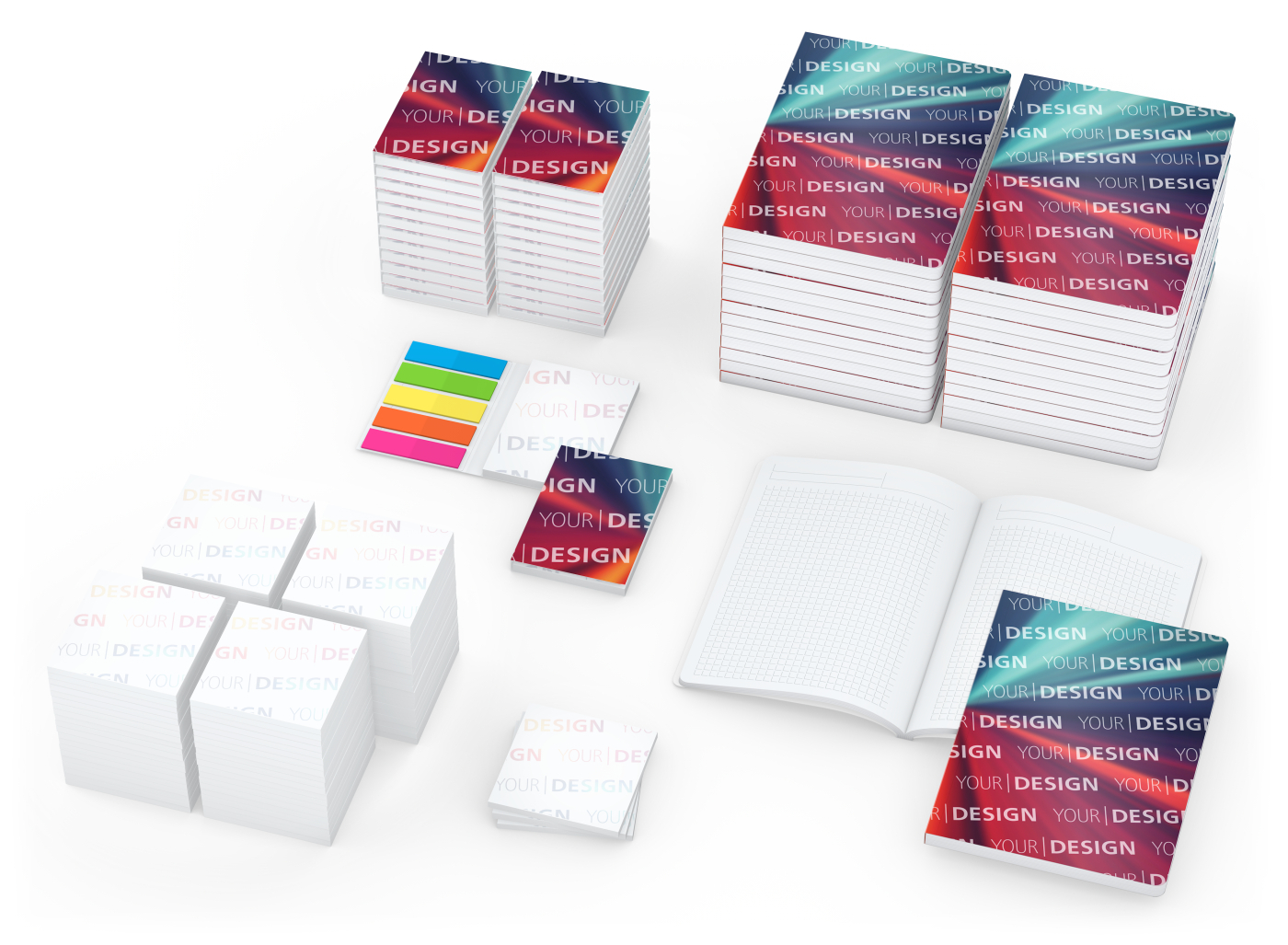 Spar-Set Soft-Notes 300 Haftnotizen Notizbücher mit Softcover