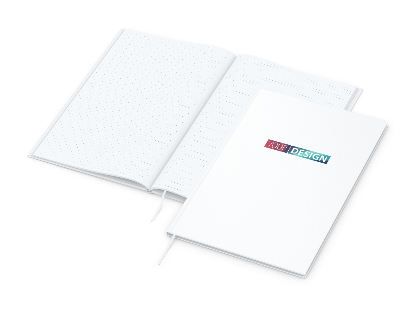 Notizbuch Memo-Book Umfang klein Hardcover matt-farbig, DIN A4, Lineatur Punktraster
