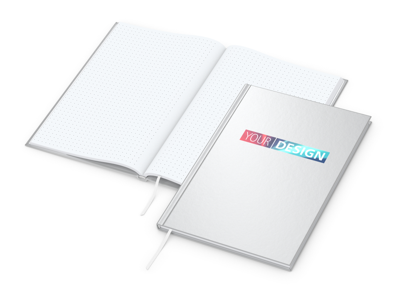 Notizbuch Memo-Book Umfang klein Hardcover matt-farbig, DIN A5, Lineatur Punktraster