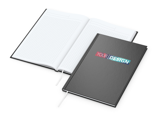 Notizbuch Memo-Book Umfang klein Hardcover matt-farbig, DIN A5, Lineatur Winkelkaro