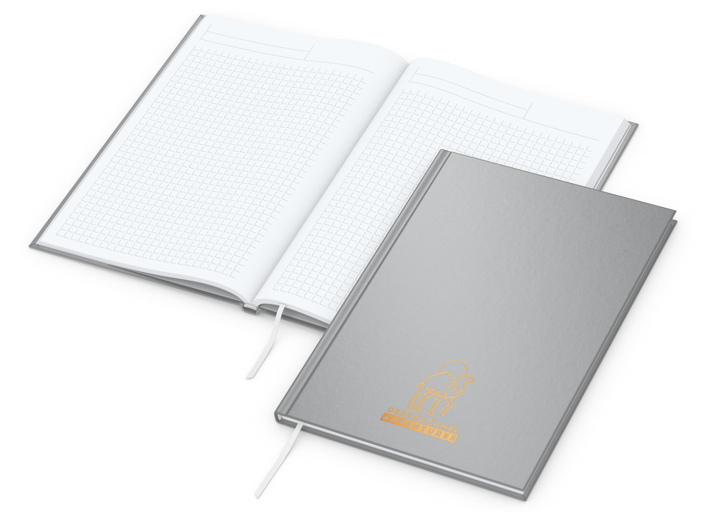 Notizbuch Memo-Book Umfang klein Hardcover matt-farbig, DIN A5, Lineatur Winkelkaro