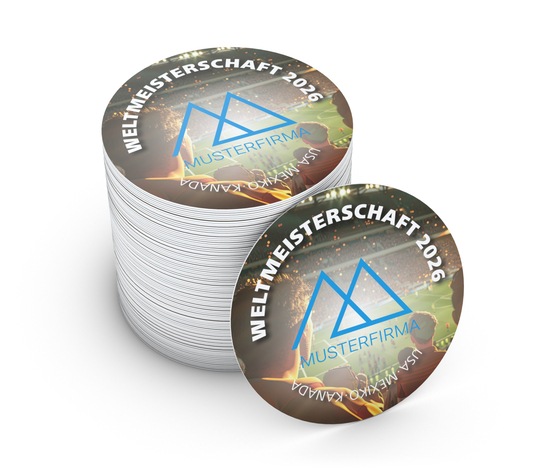 WM-Bierdeckel Motiv Fußball-WM 2026, Form rund (Ø 100 mm), WM-Motiv Stadionemotion