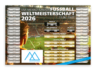 WM-Planer Spielplan-Wandplaner Fußball-WM 2026, Postoptimierung nein (plano), WM-Motiv Stadionemotion