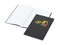 Notizbuch Tablet-Book Farbschnitt Naturkarton-Softcover schwarz, Papierformat/Lineatur DIN A4 / Punktraster, Farbschnitt/Logodruck mittelblau/4farbig