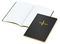 Notizbuch Tablet-Book Farbschnitt Naturkarton-Softcover schwarz, Papierformat/Lineatur DIN A5 / Punktraster, Farbschnitt/Logodruck gelb/gelb