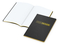 Notizbuch Tablet-Book Farbschnitt Naturkarton-Softcover schwarz, Papierformat/Lineatur DIN A5 / Punktraster, Farbschnitt/Logodruck gelb/gelb