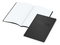 Notizbuch Tablet-Book Farbschnitt Naturkarton-Softcover schwarz, Papierformat/Lineatur DIN A5 / Punktraster, Farbschnitt/Logodruck schwarz/schwarz