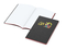 Notizbuch Tablet-Book Farbschnitt Naturkarton-Softcover schwarz, Papierformat/Lineatur DIN A5 / Punktraster, Farbschnitt/Logodruck rot/4farbig