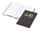 Notizbuch Tablet-Book Farbschnitt Naturkarton-Softcover schwarz, Papierformat/Lineatur DIN A5 / Punktraster, Farbschnitt/Logodruck orange/4farbig