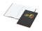 Notizbuch Tablet-Book Farbschnitt Naturkarton-Softcover schwarz, Papierformat/Lineatur DIN A4 / Winkelkaro, Farbschnitt/Logodruck orange/4farbig