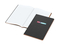 Notizbuch Tablet-Book Farbschnitt Naturkarton-Softcover schwarz, Papierformat/Lineatur DIN A4 / Winkelkaro, Farbschnitt/Logodruck orange/4farbig