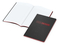 Notizbuch Tablet-Book Farbschnitt Naturkarton-Softcover schwarz, Papierformat/Lineatur DIN A5 / Winkelkaro, Farbschnitt/Logodruck rot/rot