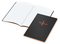 Notizbuch Tablet-Book Farbschnitt Naturkarton-Softcover schwarz, Papierformat/Lineatur DIN A5 / Winkelkaro, Farbschnitt/Logodruck orange/orange