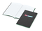 Notizbuch Tablet-Book Farbschnitt Naturkarton-Softcover schwarz, Papierformat/Lineatur DIN A5 / Winkelkaro, Farbschnitt/Logodruck grün/4farbig