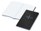 Notizbuch Tablet-Book Farbschnitt Naturkarton-Softcover schwarz, Papierformat/Lineatur 94 × 152 mm / Winkelkaro, Farbschnitt/Logodruck mittelblau/mittelblau