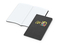 Notizbuch Tablet-Book Farbschnitt Naturkarton-Softcover schwarz, Papierformat/Lineatur 94 × 152 mm / Winkelkaro, Farbschnitt/Logodruck schwarz/4farbig