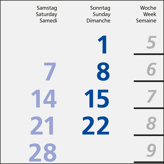 4-Monatskalender Einblatt Logic 4 Post A EXPRESS Design-Kalendarium