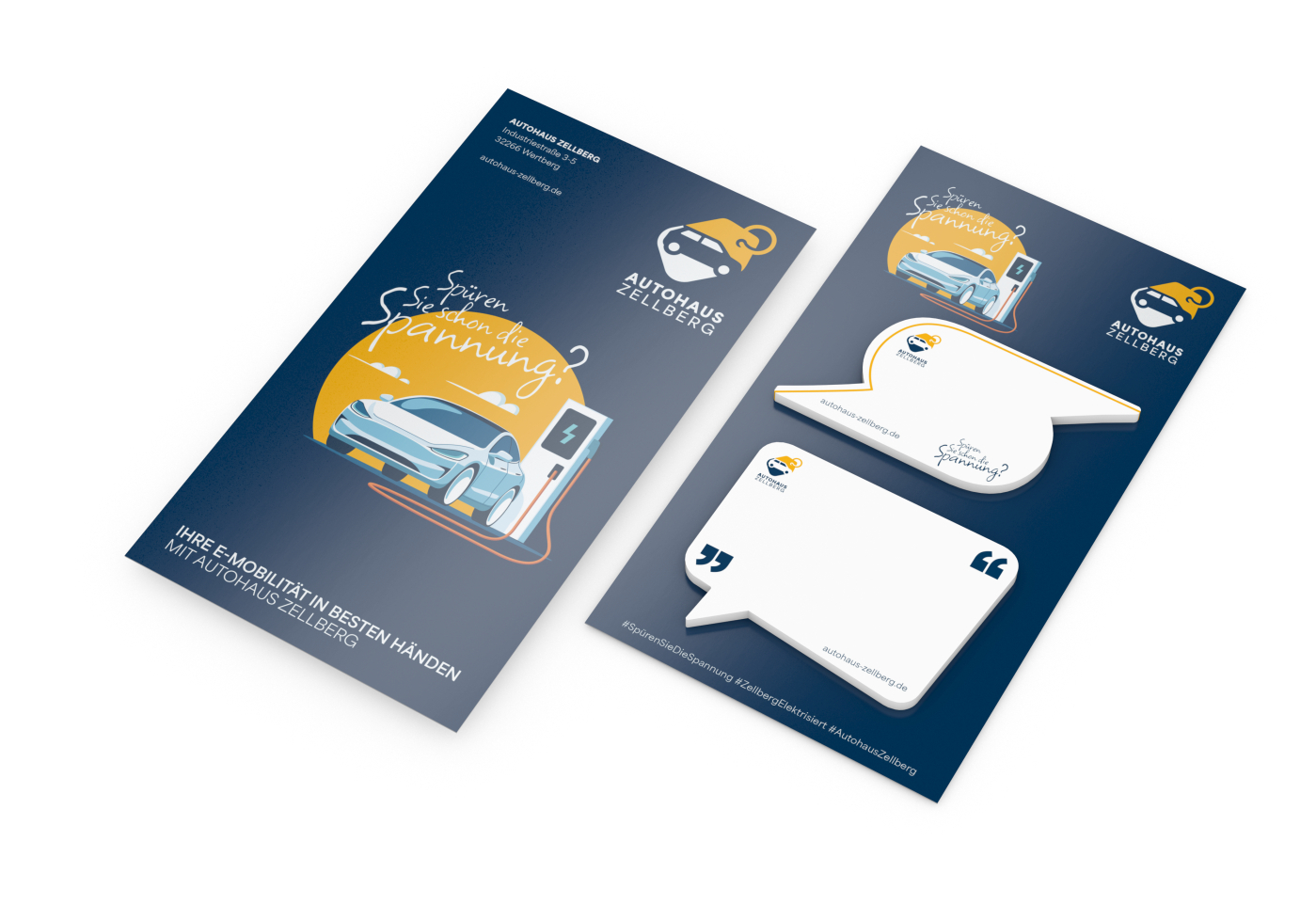 Haftnotiz-Karte Note-Card Form 2 Haftnotizblöcke formgestanzt Trägerkarte, Haftnotiz-Form (oben – unten) Blitz – Sprechblase