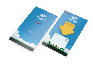 Haftnotiz-Karte Note-Card Form 2 Haftnotizblöcke formgestanzt Trägerkarte, Haftnotiz-Form (oben – unten) Pfeil – Quadrat (abgerundet)