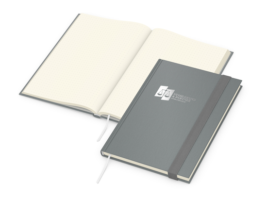 Notizbuch Visco-Book Buchleinen-Hardcover farbig A5, Papierfarbe/Lineatur Cremefarben/Punktraster, Silberprägung inkl.