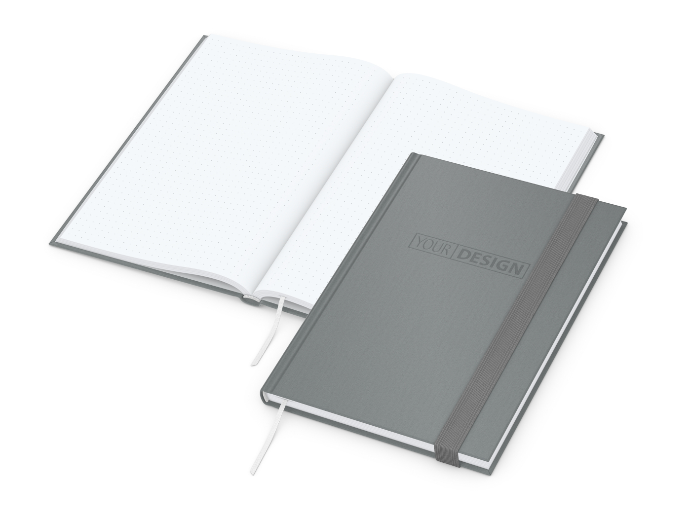 Notizbuch Visco-Book Buchleinen-Hardcover farbig A5, Papierfarbe/Lineatur Hochweiß/Punktraster, Blindprägung inkl.