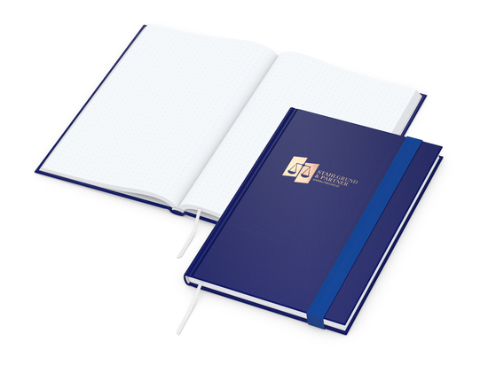 Notizbuch Visco-Book Buchleinen-Hardcover farbig A5, Papierfarbe/Lineatur Hochweiß/Punktraster, Kupferprägung inkl.