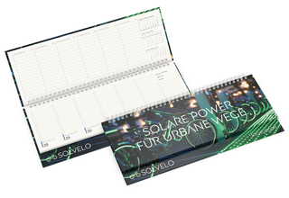 Tisch-Querkalender Compact RECYCLING 1 Woche = 2 Seiten 8–20 Uhr, Einband Papier-Hardcover matt