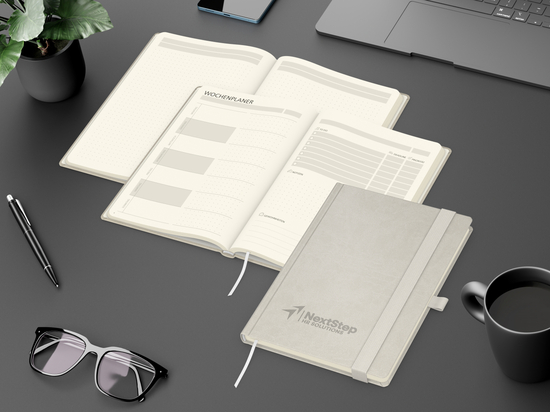 Notizbuch Hardcover orgaLine Mainbook Wochenplaner To-dos Prioritäten Ideen, Papierfarbe Cremefarben