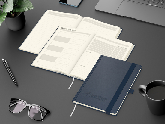 Notizbuch Hardcover orgaLine Mainbook Wochenplaner To-dos Prioritäten Ideen, Papierfarbe Cremefarben