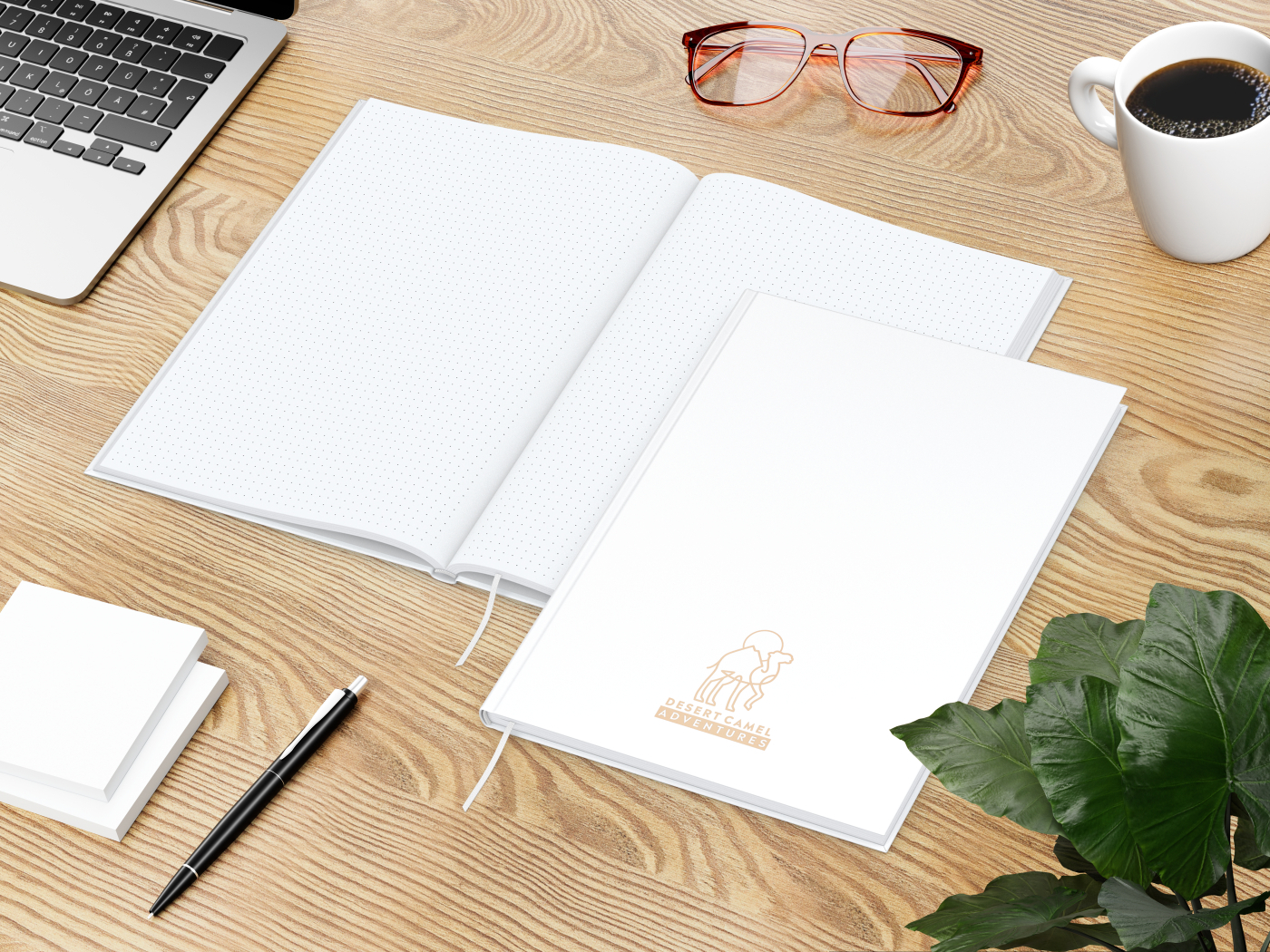 Notizbuch Note-Book Ecken spitz Hardcover matt-farbig, DIN A4, Lineatur Punktraster