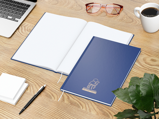 Notizbuch Note-Book Ecken spitz Hardcover matt-farbig, DIN A4, Lineatur Punktraster