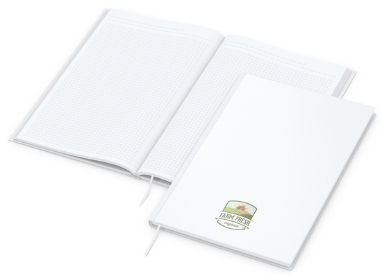 Notizbuch Note-Book Ecken spitz Hardcover matt-farbig, DIN A4, Lineatur Winkelkaro