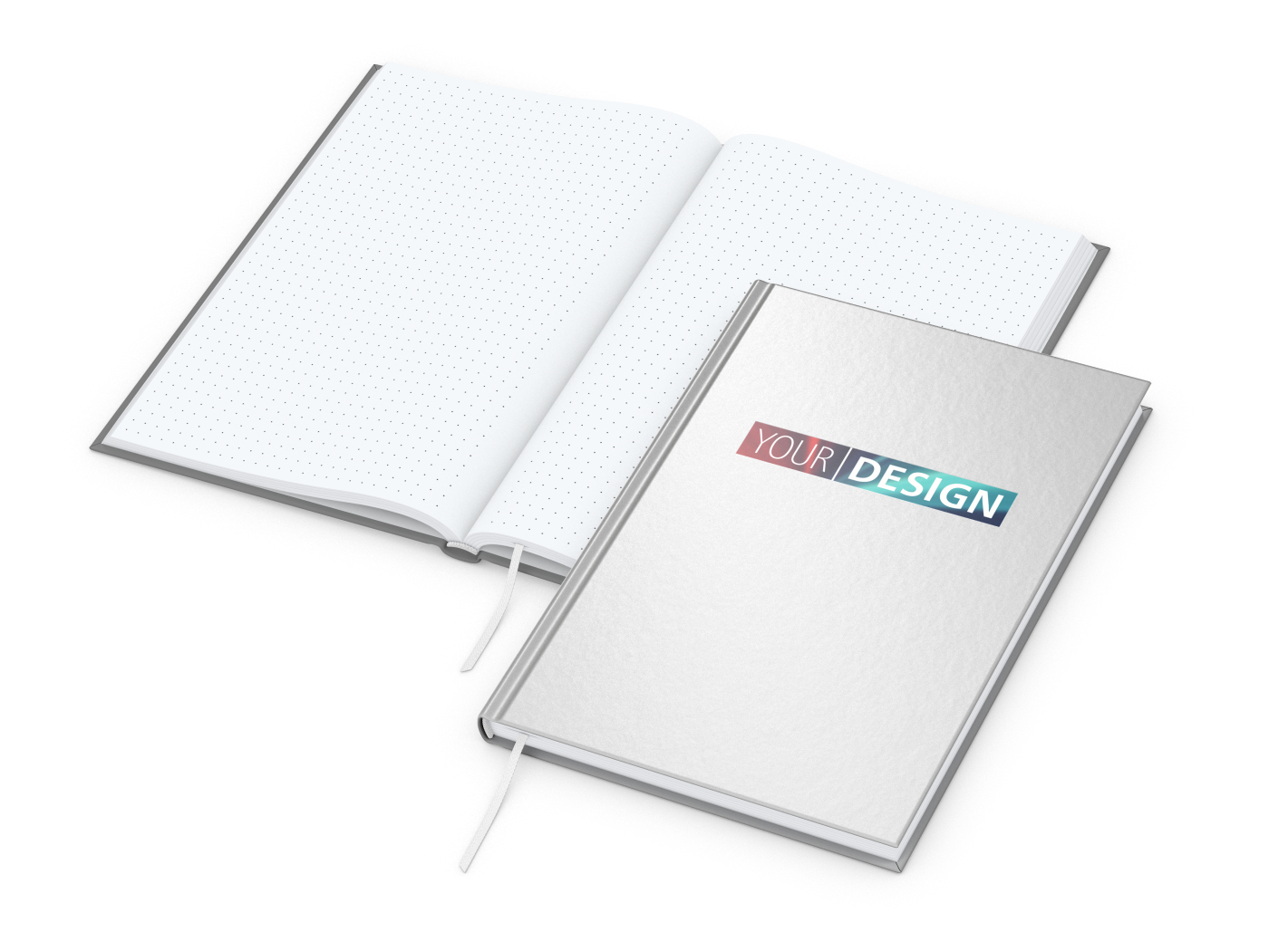 Notizbuch Note-Book Ecken spitz Hardcover matt-farbig, DIN A5, Lineatur Punktraster