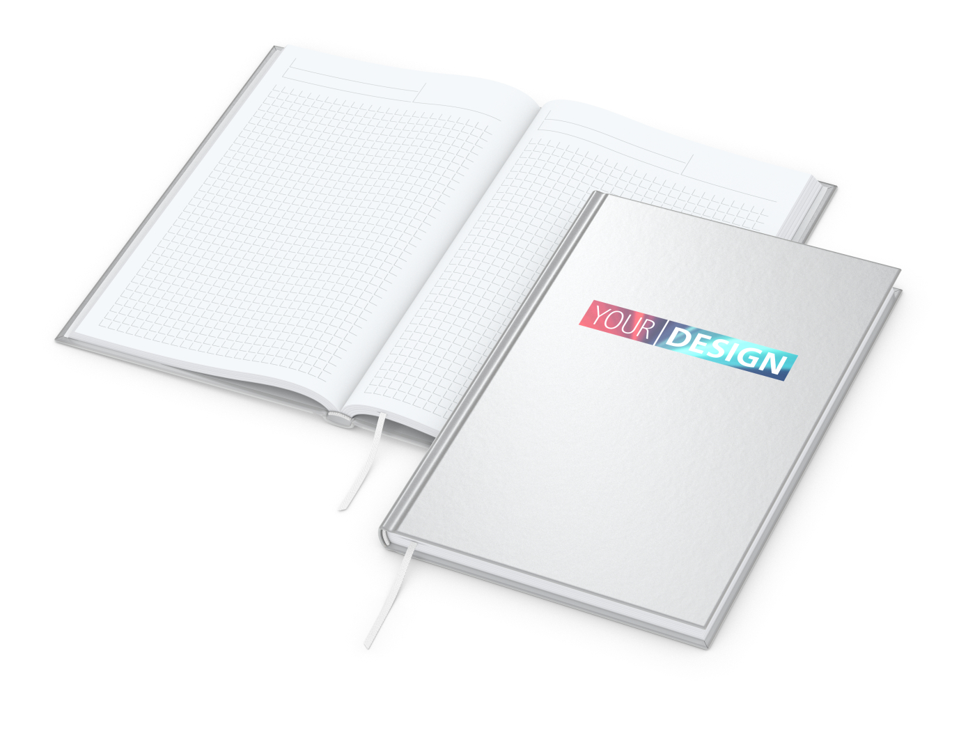 Notizbuch Note-Book Ecken spitz Hardcover matt-farbig, DIN A5, Lineatur Winkelkaro