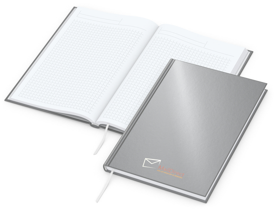 Notizbuch Note-Book Ecken spitz Hardcover matt-farbig, DIN A5, Lineatur Winkelkaro