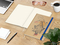 Notizbuch Match-Book Naturpapier-Hardcover individuell bedruckt, DIN A4, Papierfarbe/Lineatur Cremefarben/Punktraster, Einband-Papierfarbe Braun