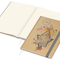Notizbuch Match-Book Naturpapier-Hardcover individuell bedruckt, DIN A4, Papierfarbe/Lineatur Cremefarben/Punktraster, Einband-Papierfarbe Braun