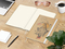 Notizbuch Match-Book Naturpapier-Hardcover individuell bedruckt, DIN A4, Papierfarbe/Lineatur Cremefarben/Punktraster, Einband-Papierfarbe Braun