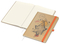 Notizbuch Match-Book Naturpapier-Hardcover individuell bedruckt, DIN A4, Papierfarbe/Lineatur Cremefarben/Winkelkaro, Einband-Papierfarbe Braun