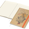 Notizbuch Match-Book Naturpapier-Hardcover individuell bedruckt, DIN A4, Papierfarbe/Lineatur Cremefarben/Winkelkaro, Einband-Papierfarbe Braun