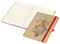 Notizbuch Match-Book Naturpapier-Hardcover individuell bedruckt, DIN A4, Papierfarbe/Lineatur Cremefarben/Winkelkaro, Einband-Papierfarbe Braun