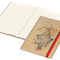 Notizbuch Match-Book Naturpapier-Hardcover individuell bedruckt, DIN A4, Papierfarbe/Lineatur Cremefarben/Winkelkaro, Einband-Papierfarbe Braun