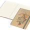 Notizbuch Match-Book Naturpapier-Hardcover individuell bedruckt, DIN A4, Papierfarbe/Lineatur Cremefarben/Winkelkaro, Einband-Papierfarbe Braun