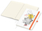 Notizbuch Match-Book Naturpapier-Hardcover individuell bedruckt, DIN A4, Papierfarbe/Lineatur Cremefarben/Winkelkaro, Einband-Papierfarbe Weiß