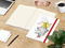 Notizbuch Match-Book Naturpapier-Hardcover individuell bedruckt, DIN A4, Papierfarbe/Lineatur Cremefarben/Winkelkaro, Einband-Papierfarbe Weiß