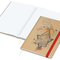 Notizbuch Match-Book Naturpapier-Hardcover individuell bedruckt, DIN A4, Papierfarbe/Lineatur Hochweiß/Punktraster, Einband-Papierfarbe Braun