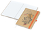 Notizbuch Match-Book Naturpapier-Hardcover individuell bedruckt, DIN A4, Papierfarbe/Lineatur Hochweiß/Winkelkaro, Einband-Papierfarbe Braun