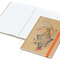 Notizbuch Match-Book Naturpapier-Hardcover individuell bedruckt, DIN A4, Papierfarbe/Lineatur Hochweiß/Winkelkaro, Einband-Papierfarbe Braun