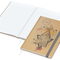 Notizbuch Match-Book Naturpapier-Hardcover individuell bedruckt, DIN A4, Papierfarbe/Lineatur Hochweiß/Winkelkaro, Einband-Papierfarbe Braun