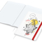 Notizbuch Match-Book Naturpapier-Hardcover individuell bedruckt, DIN A4, Papierfarbe/Lineatur Hochweiß/Winkelkaro, Einband-Papierfarbe Weiß